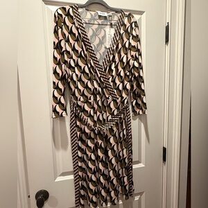 Leota Multicolor Geometric Long Sleeve Dress